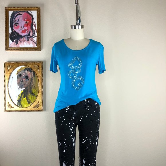 Dolce & Gabbana Tops - D&G Dolce & Gabbana Rhinestone Logo Tee Vintage
